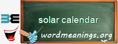 WordMeaning blackboard for solar calendar